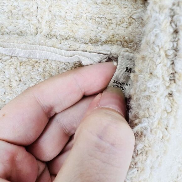 Soft Surroundings Beige Longline Open Duster Cardigan Size Medium Wool Blend - Picture 5 of 6